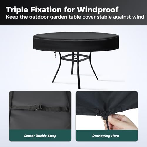SUNICO Outdoor Table Covers Waterproof Round 32" Dia - Image 3