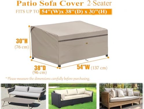 Patio Sofa Cover Outdoor Furniture Waterproof 54nch Beige - Image 2