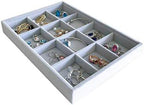 Grey Velvet Stackable Organizer Premium Grade Fabric Soft Protection by SVEADISPLAY