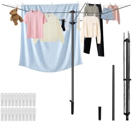 BAKON Heavy Duty Clothesline Outdoor, 30M Anti-Sag Drying Line Rustproof Wind by BAKON