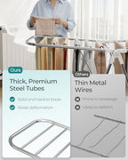 SONGMICS Clothes Drying Rack, Foldable Metal Airer, 19.3 x 51.2 x 39.4 in - Image 6