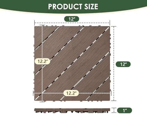 36 PCS Plastic Interlocking Deck Patio Tiles - Image 2