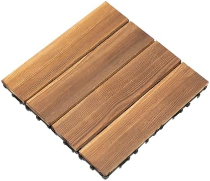 36 PCS Solid Acacia Wood Interlocking Patio Deck Tiles, Acacia Wooden by Unknown