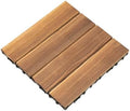 36 PCS Solid Acacia Wood Interlocking Patio Deck Tiles, Acacia Wooden by Unknown