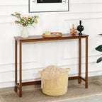 Bamboo Narrow Console Table, 39.4" Wood Small Entryway Table, Accent Slim - Image 4