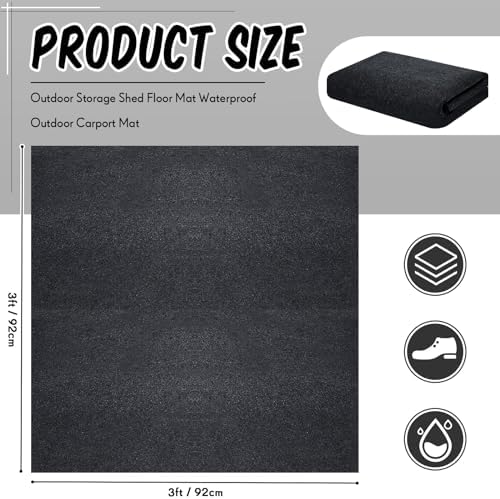 Outdoor Shed Floor Mat 3 x 3 ft, Waterproof Non Slip Rug - Image 2