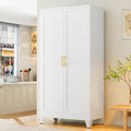 GAIOUS 79" Tall Kitchen Pantry Cabinet, Metal Storage Cabinet White Cupboard by GAIOUS