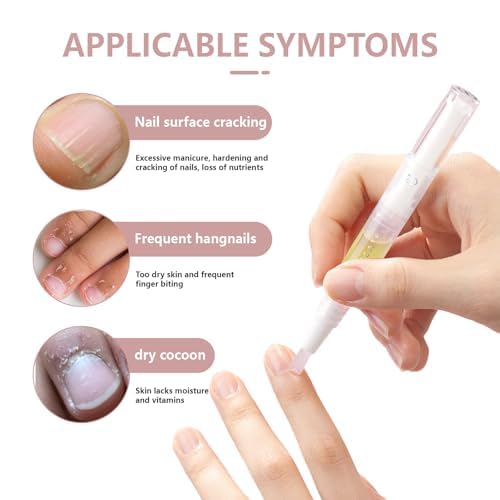 Cuticle Oil Pen for Nail Care – Nourishing Cuticle Revitalizer with Natural Oils, Hydrating & Quick-Absorbing, Mess-Free Applicator, Perfect for At-Home & Salon Use-4PCS