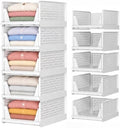 SNSLXH Closet Organizers and Storage, 5 Pack Stackable Closet Bins by SNSLXH