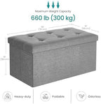 SONGMICS Ottoman Storage Bench, 21 Gal. Folding Chest, Holds 660 lb - Image 3