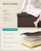 SONGMICS 43.3 Inches Folding Storage Ottoman Bench, Load 660 lb - Image 6