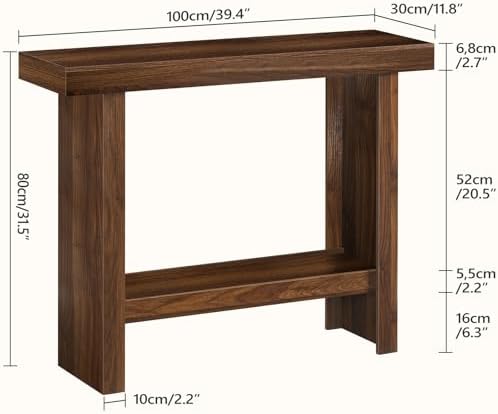 MAHANCRIS Modern Console Table, 39.4" Rectangular Entryway Table - Image 2