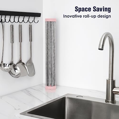 Tomorotec Roll Up Dish Drying Rack Over Sink, 304 Steel - Image 3
