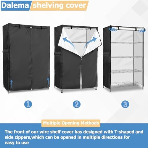 Wire Rack Covers, Heavy Duty 600D Dustproof Waterproof Storage Rack Covers - Image 5