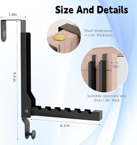 2 Pack Over The Door Hanger Folding Clothes Drying Rack, Folding Hanging Coat - Image 3