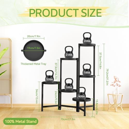iDavosic.ly Plant Stand Indoor Outdoor, 6 Tier Metal Corner Shelf - Image 3