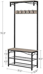 VASAGLE Shoe Bench Rack, 3-Tier Storage Shelf - Image 7