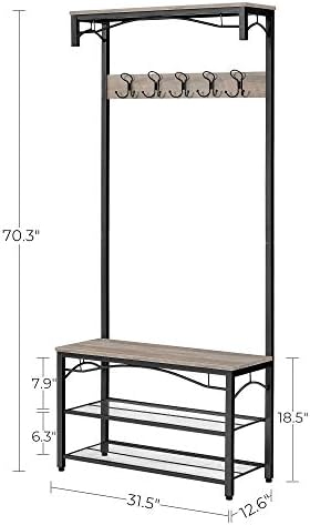 VASAGLE Shoe Bench Rack, 3-Tier Storage Shelf - Image 7