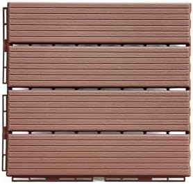 FloorPops 11.8-in by 11.8-in Straight Groove Coffee Interlocking Deck Tiles - Image 7
