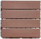 FloorPops 11.8-in by 11.8-in Straight Groove Coffee Interlocking Deck Tiles - Image 7