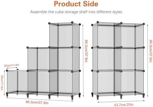 HOMIDEC 6 Light Grey Cube Storage Organizer, Modular Storage Shelf - Image 3