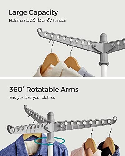 SONGMICS Clothes Drying Rack, 61.6-Inch Drying Rack, 3 Rotatable Arms - Image 4