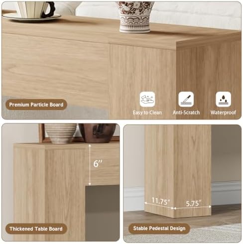 Epecoya 43 Inch Small Light Oak Console Table - Image 5