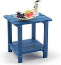 LUE BONA Outdoor Side Table, 2-Tier HDPS Small Patio Table by LUEBONA