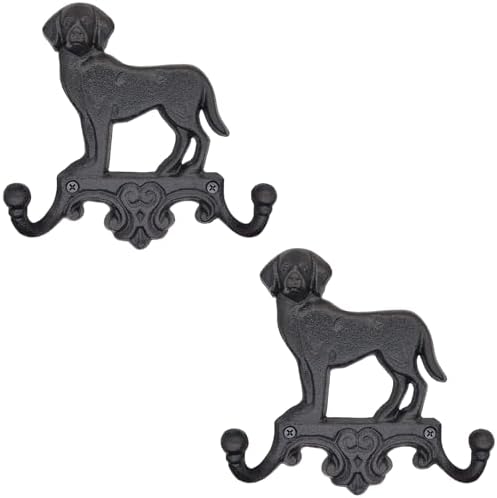 Cast Iron Dog Wall Hooks for Hanging, Heavy Duty Dog Leash Holder for Wall by RIXIGOOD