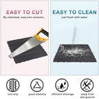 Plastic Interlocking Deck Tiles, 12 Pack 12in Waterproof, Dark Grey - Image 2