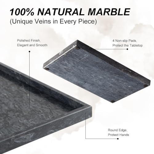Real Natural Large Marble Tray for Bathroom, Kitchen Counter - Image 3