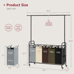 Tajsoon Laundry Sorter Cart - Image 7