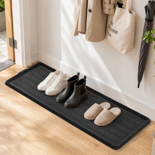 Tchdio Rubber Boot Tray for Entryway – Heavy Duty Shoe Mat, Mud Snow Mat for by Tchdio
