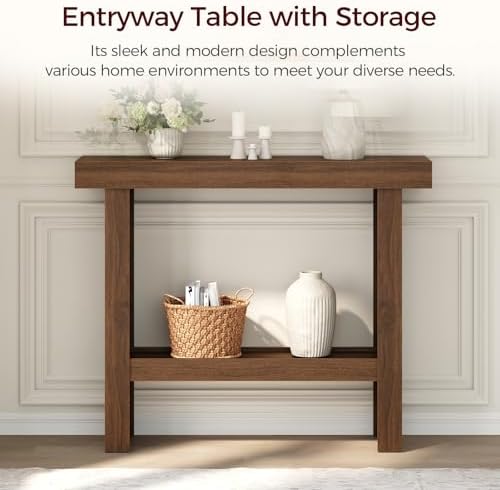 MAHANCRIS Modern Console Table, 39.4" Rectangular Entryway Table - Image 3