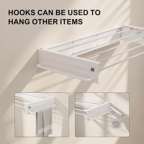JOOM Wall Mounted Clothes Drying Rack, 31.5 Inch Foldable Rack - Image 4