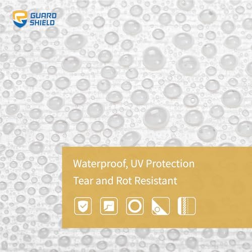 GUARD SHIELD Heavy Duty Tarp 10x20 Feet White Multi Purpose Thick Waterproof - Image 3