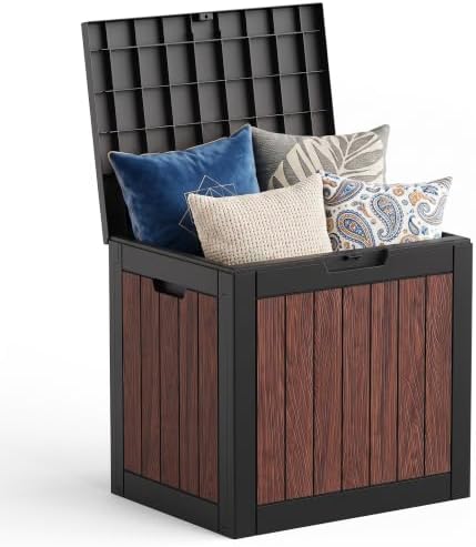 40 Gallon Outdoor Deck Box, Lockable Waterproof Resin Storage Container by MAIUSCOLI