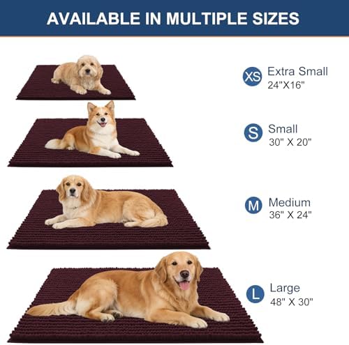 OLANLY Dog Door Mat for Muddy Paws 36x24, Extra Absorbent Chenille Mud Mat - Image 2
