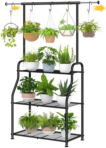 Simple Trending Plant Stand Indoor Outdoor, Heavy Duty Metal 3 Tiered Hanging by SimpleTrending