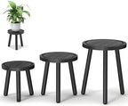 3-Pack Wood Plant Stands Indoor, Single Plant Stand by Unknown