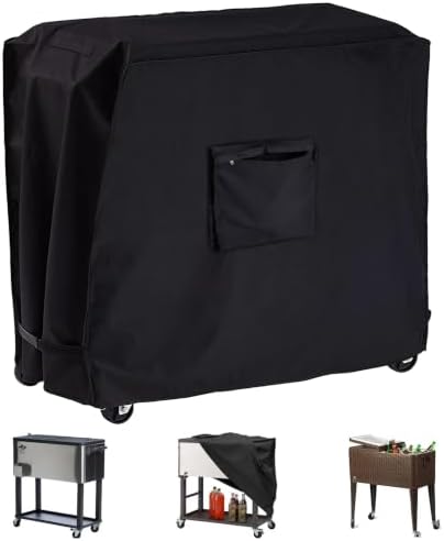 Cooler Cart Cover for 80-100 Qt Patio Rolling Ice Chest Cart by Sqodok