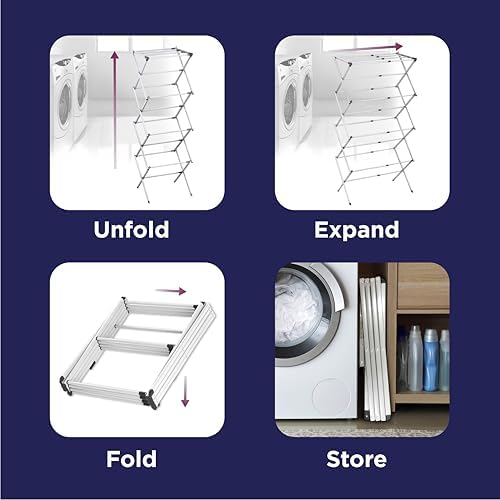 BLACK+DECKER 4-Tier Expandable Collapsible Clothes Drying Rack, Telescopic - Image 7