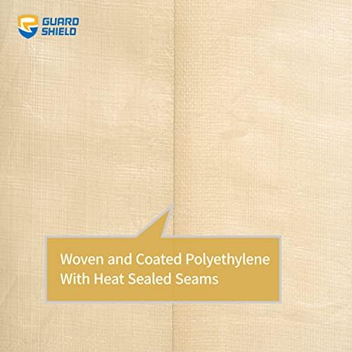 GUARD SHIELD Beige Tarp Heavy Duty Waterproof 20x20 Feet Outdoor Poly Tarps - Image 5