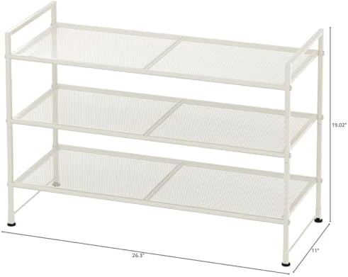 Simple Houseware 3-Tier Stackable Mesh Shoe Rack - Image 2