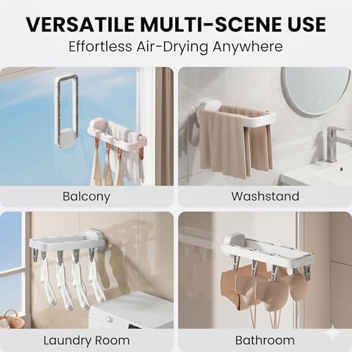 Wall Mounted Drying Rack with 7 Hidden Clips - Image 6