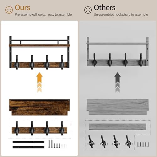 29 inch Coat Rack Wall Mount - Image 6