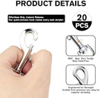 20pcs Swivel Snap Hooks for Dog Leash Collar Linking, 2 Sizes Metal Heavy Duty - Image 3