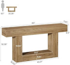 Tribesigns 63" Console Table, Farmhouse 2-Tier Entryway Table - Image 2