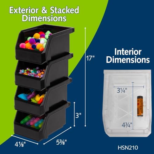 ReadySpace Extra-Small Stackable Plastic Storage Bins - Image 2