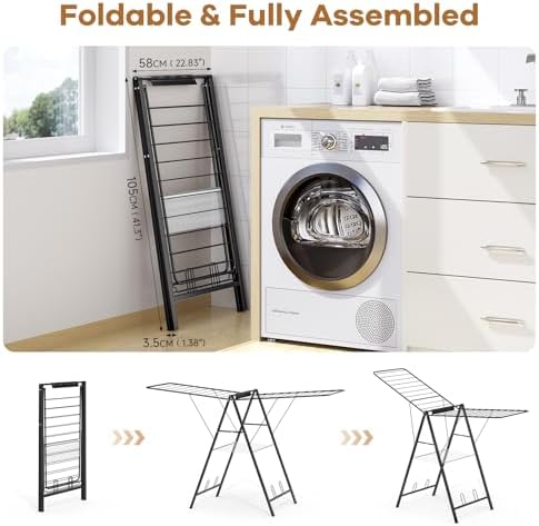 APEXCHASER 6 Height Adjustable Clothes Drying Rack - Image 4